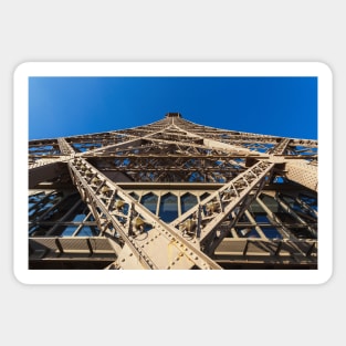 Eiffel Tower in Paris against clear blue sky Sticker